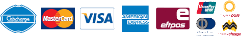 Cabcharge, Mastercard, Visa, American Express, EFTPOS, UnionPay, MPTP and accepted payment options